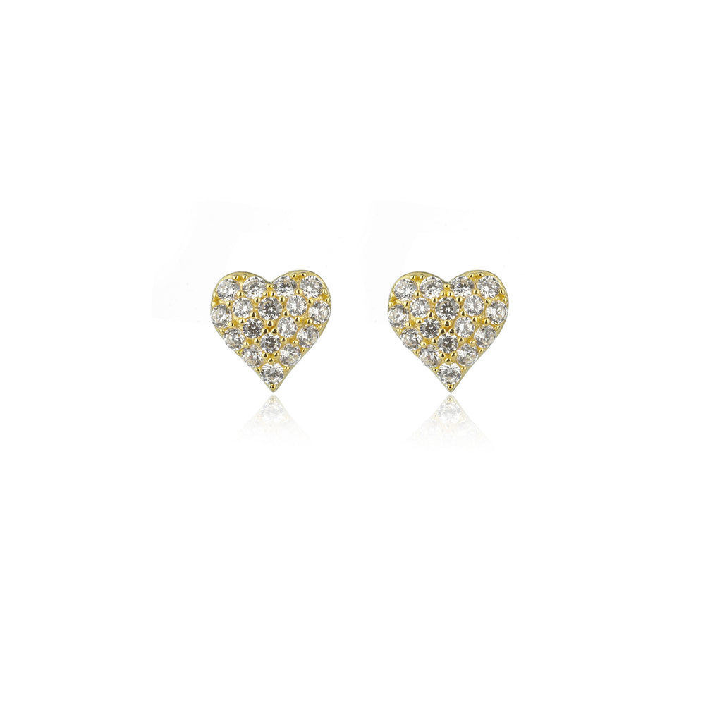 Georgini 'Sweetheart Sparkly Heart' Gold Tone Studs IE1139G