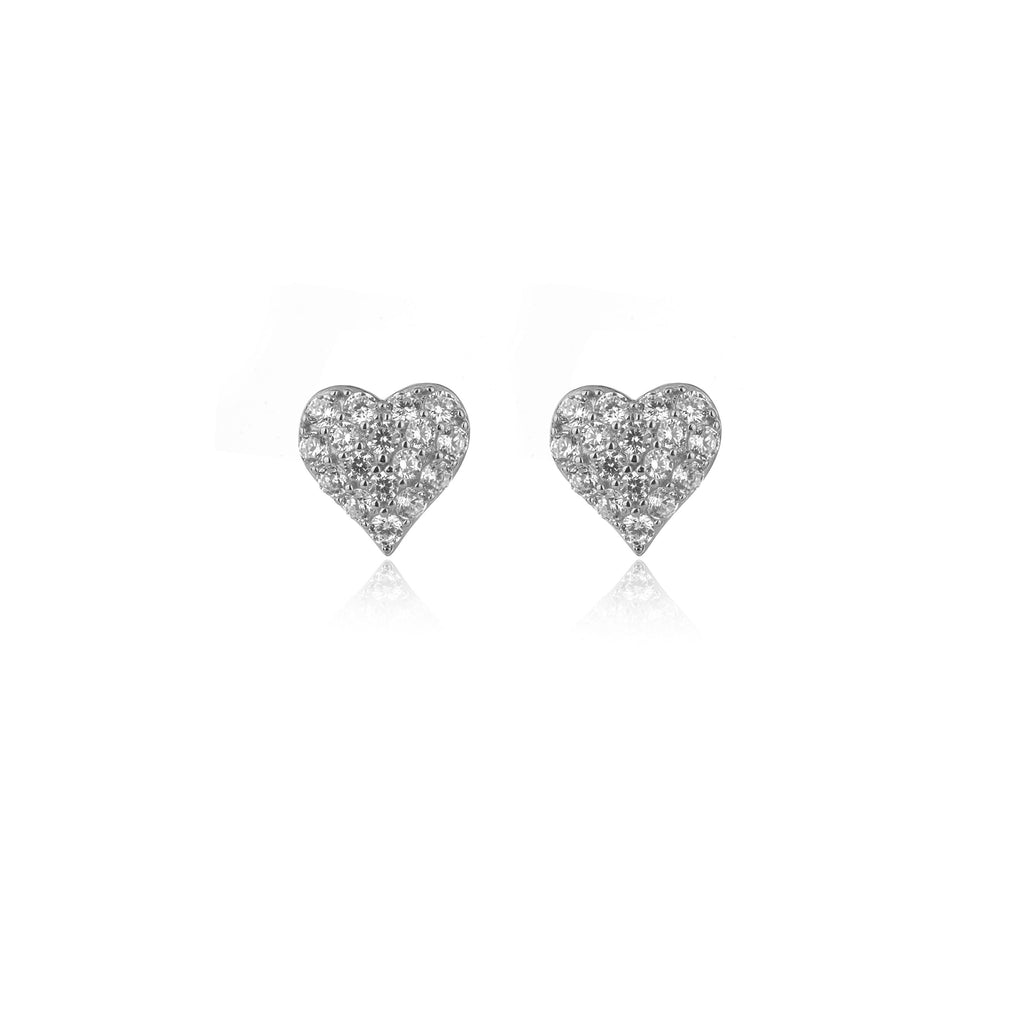 Georgini 'Sweetheart Sparkly Heart' Sterling Silver Studs IE