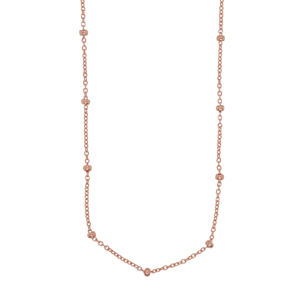 9ct Rose Gold Cable Link Fixed Ball Chain