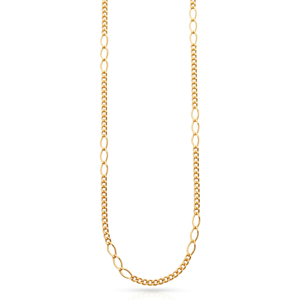 9ct Yellow Gold Solid Curb & Oval Link Chain