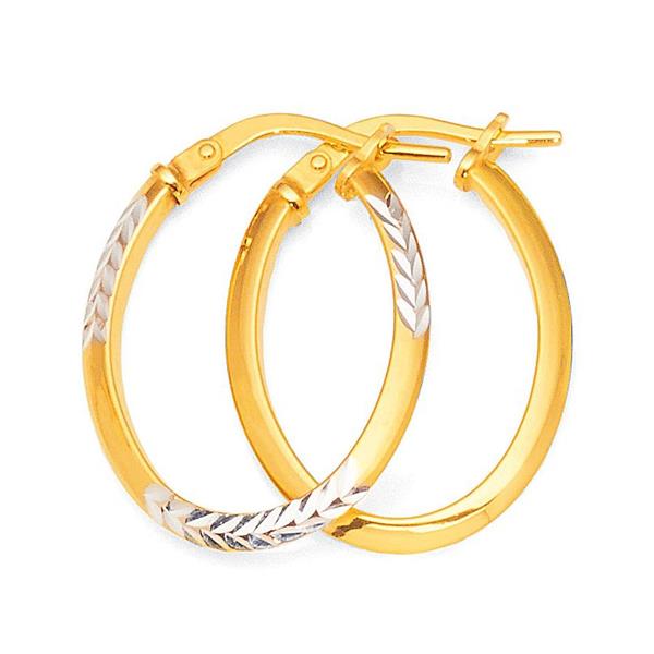 9ct Gold Bonded 17x23mm Oval Hoop Earrings