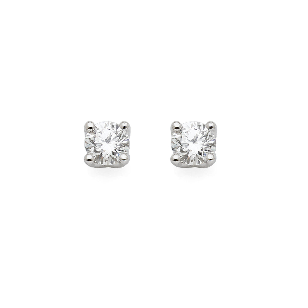 9ct White Gold Lab Grown Diamond Claw Set Studs TDW 0.60CT