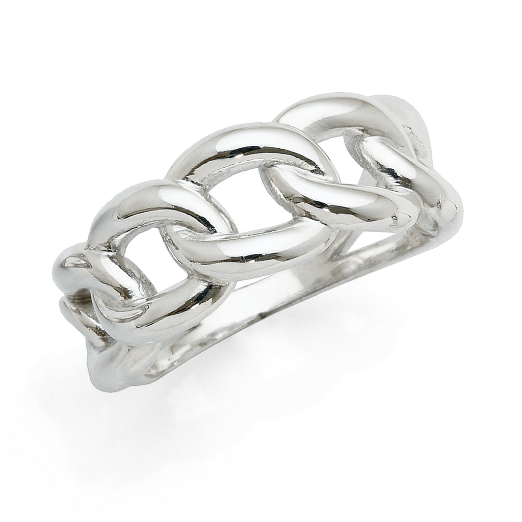 Sterling Silver Rigid Open Curb Link Ring