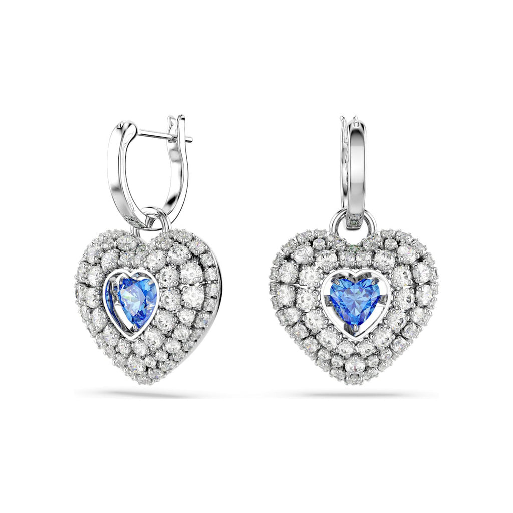 Swarovski 'Hyperbola' Blue & Clear Crystal Heart Drop Earrin