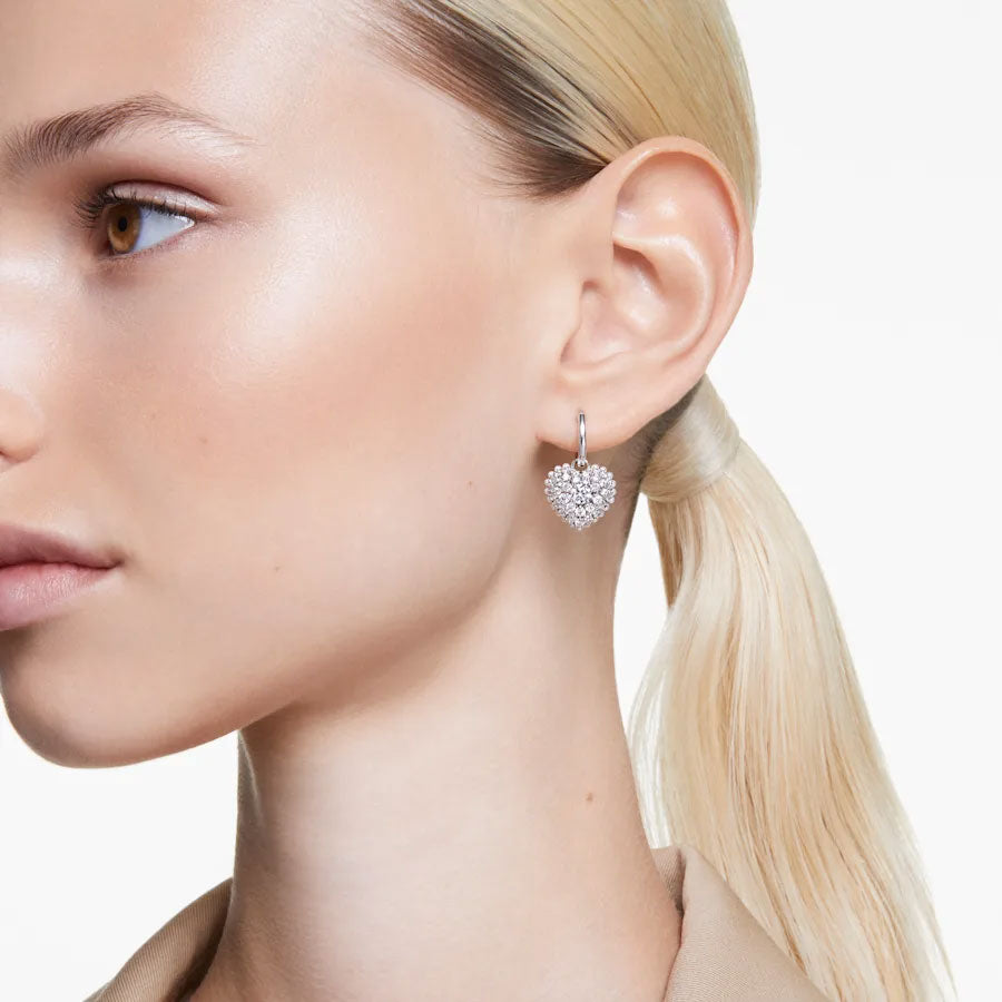 Swarovski 'Hyperbola' Mini Hoop Crystal & Pearl Drop Earring