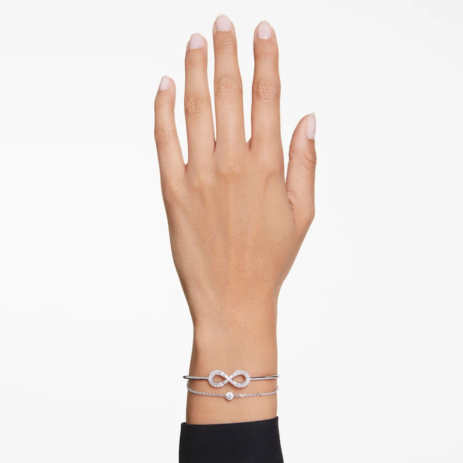 Swarovski 'Hyperbola' Rhodium Plated Infinity Crystal Bangle