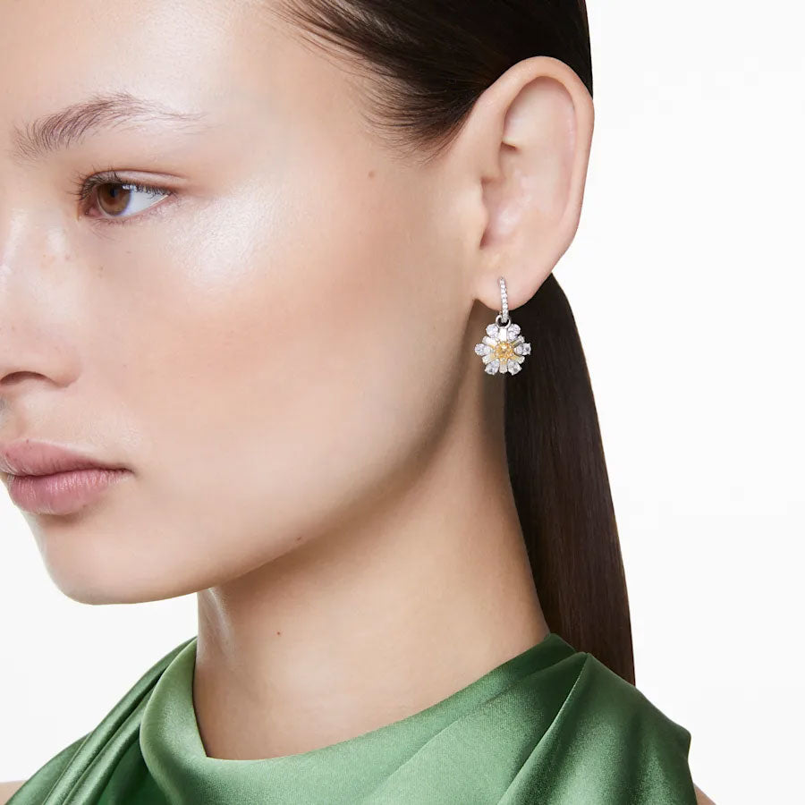 Swarovski 'Idyllia' Yellow Flower Crystal Drop Earrings 5683