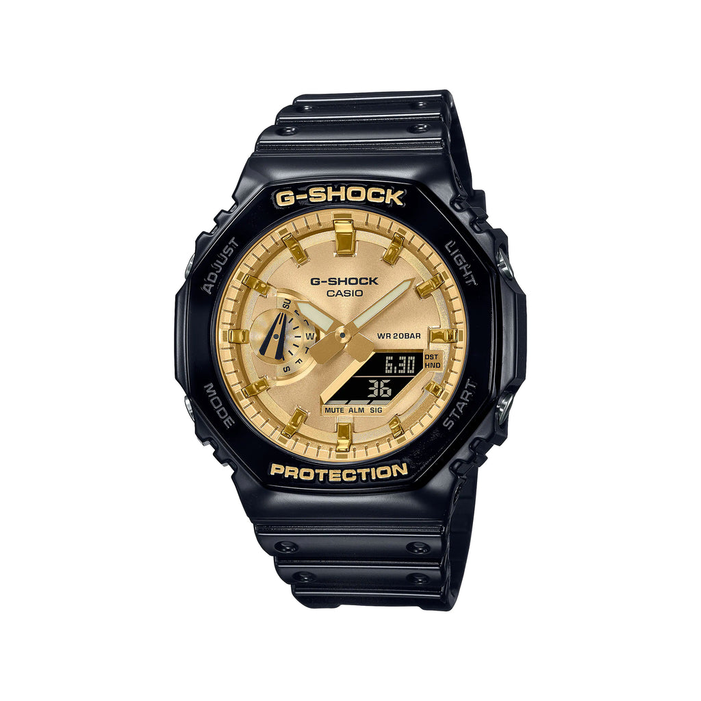 Casio G-Shock Casioak Analogue-Digital Black & Gold Watch GA