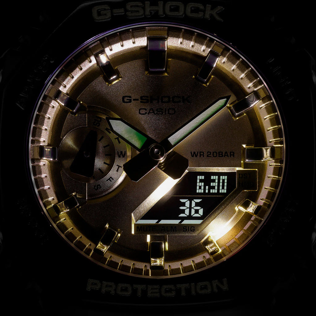 Casio G-Shock Casioak Analogue-Digital Black & Gold Watch GA