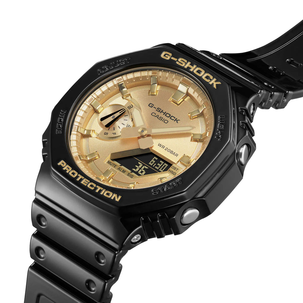 Casio G-Shock Casioak Analogue-Digital Black & Gold Watch GA