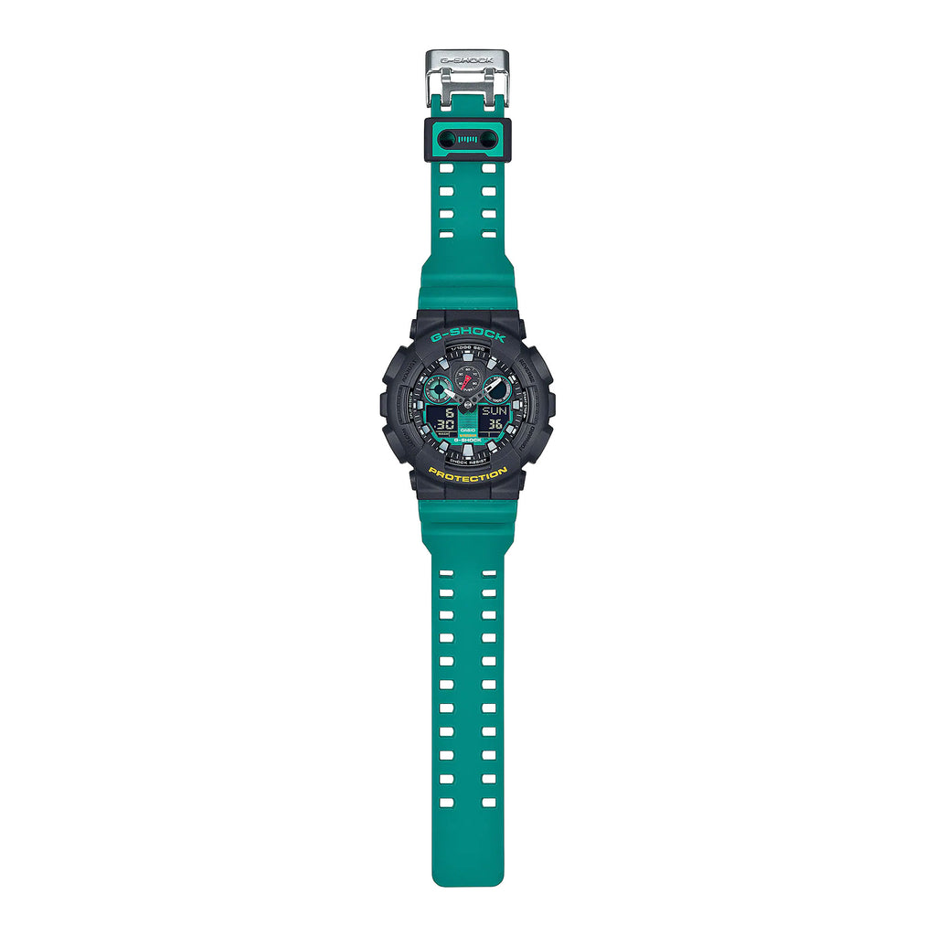 Casio G-Shock Analogue Digital Green Watch GA100MT-1A3