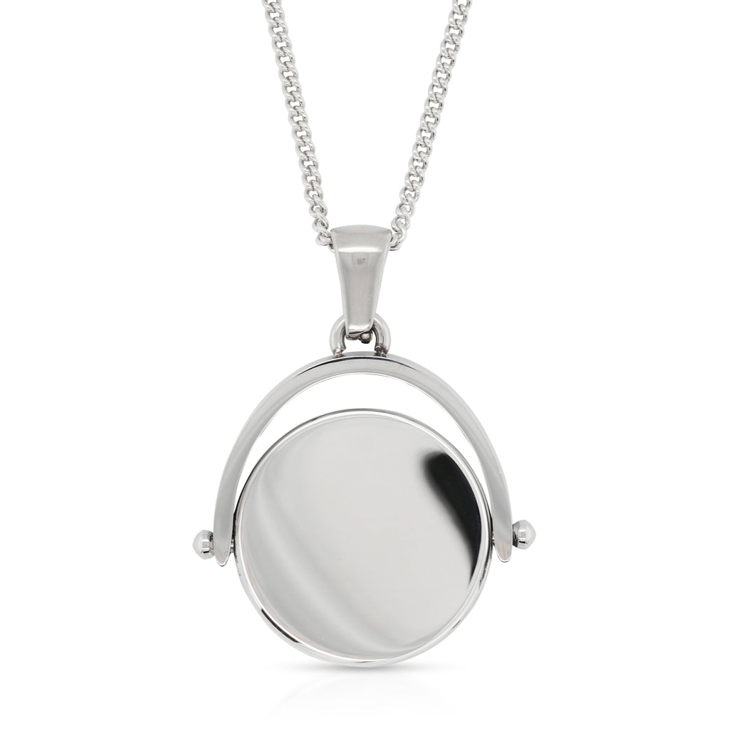 Stainless Steel Round Spinning Disc Pendant