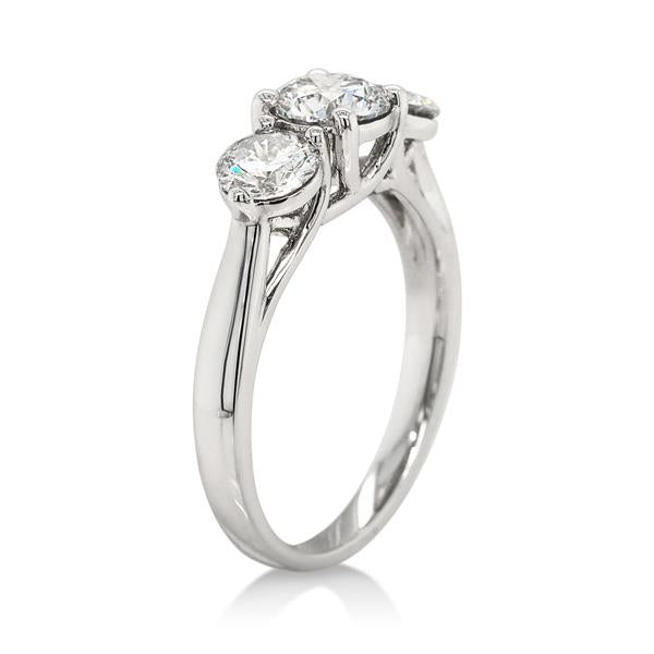 18ct White Gold Lab Grown Trilogy Engagement Ring TDW 1.44CT