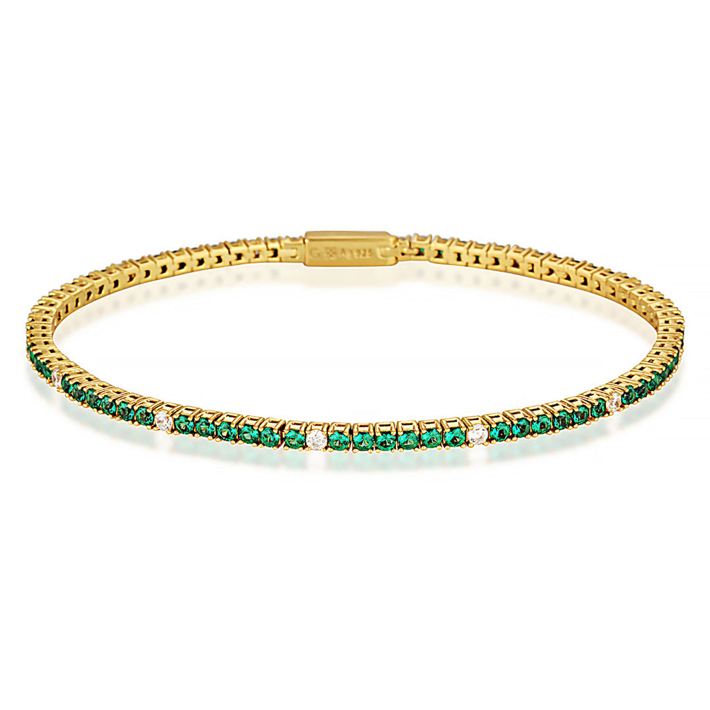 Georgini 'Milestone' Green Cubic Zirconia Tennis Bracelet IB