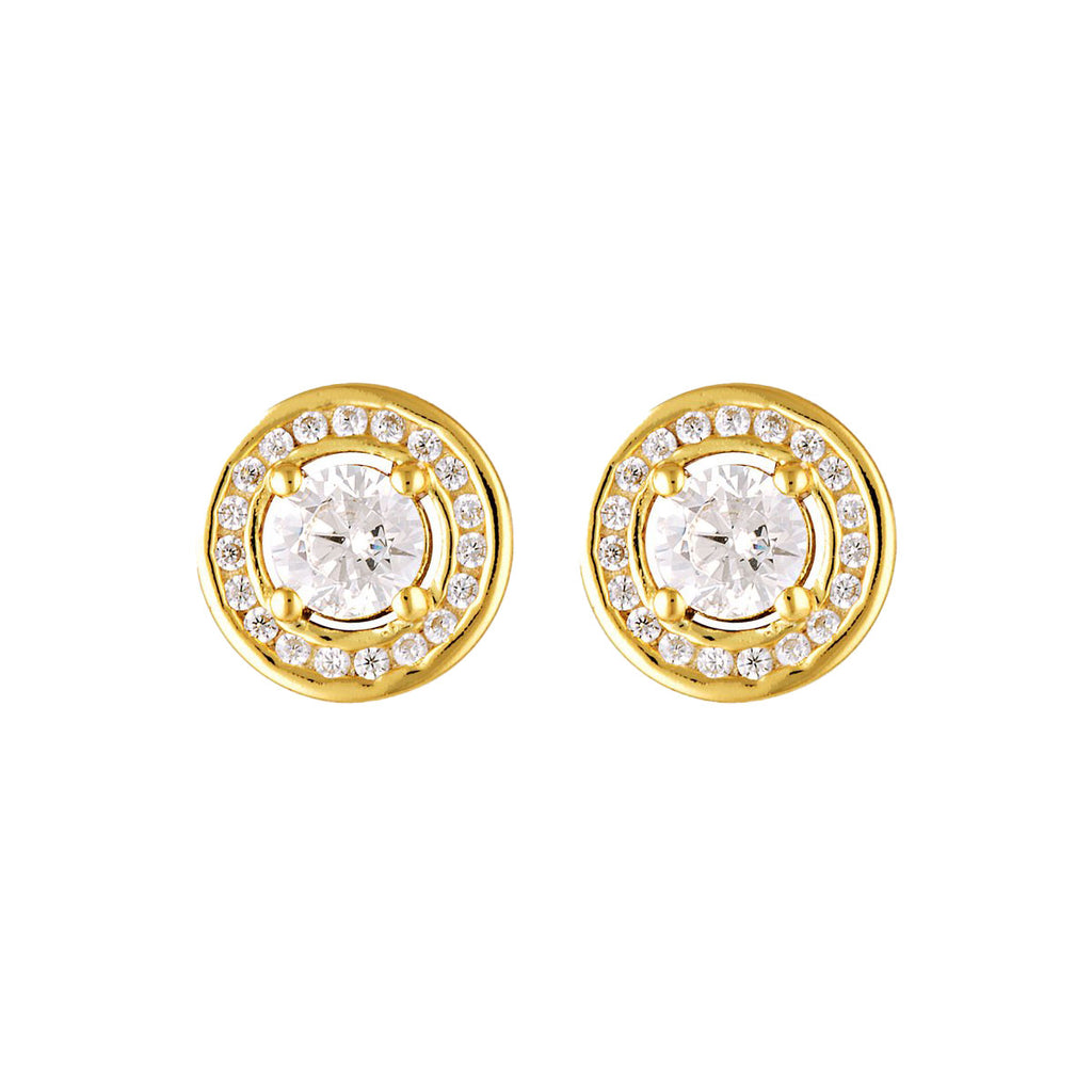 Georgini 'Milestone' Gold Tone Cubic Zirconia Halo Studs IE1