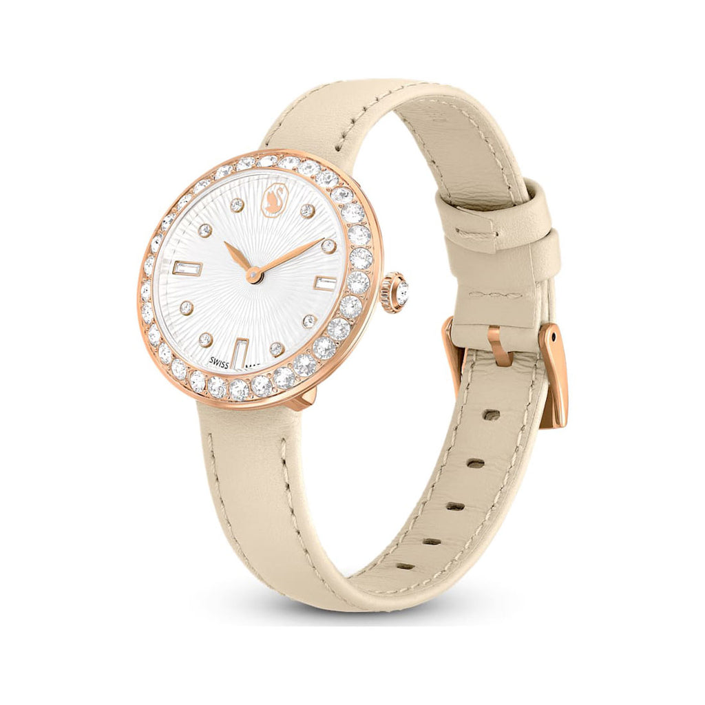 Swarovski Certa Rose Tone Beige Leather Watch 5672968