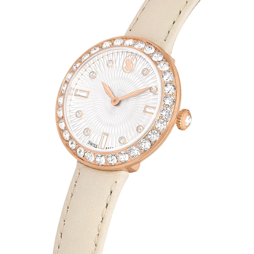 Swarovski Certa Rose Tone Beige Leather Watch 5672968