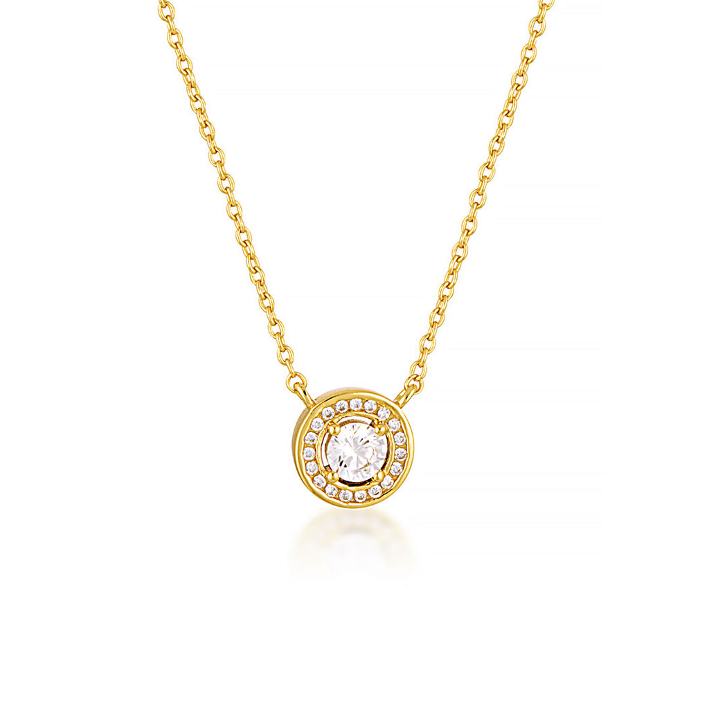 Georgini 'Milestone' Gold Tone Cubic Zirconia Halo Pendant I