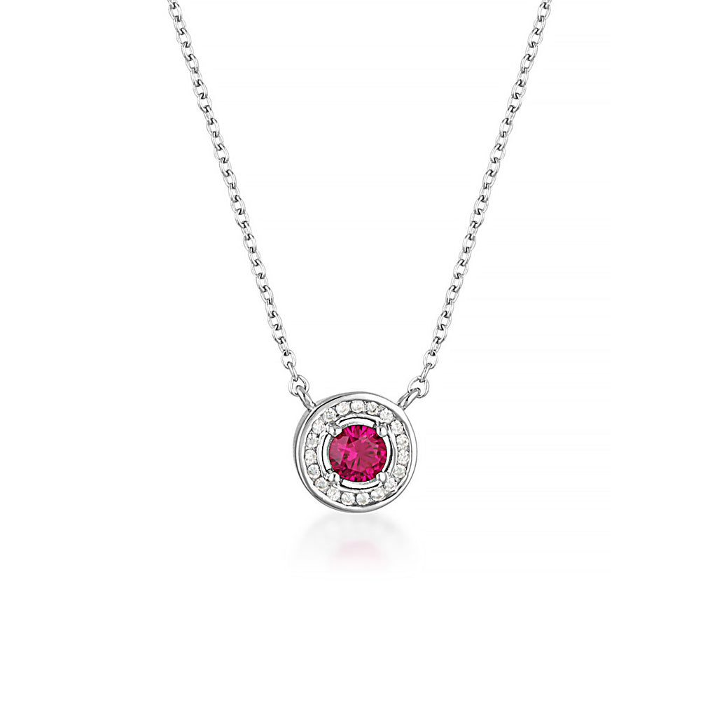 Georgini 'Milestone' Red Cubic Zirconia Halo Pendant IP1164R