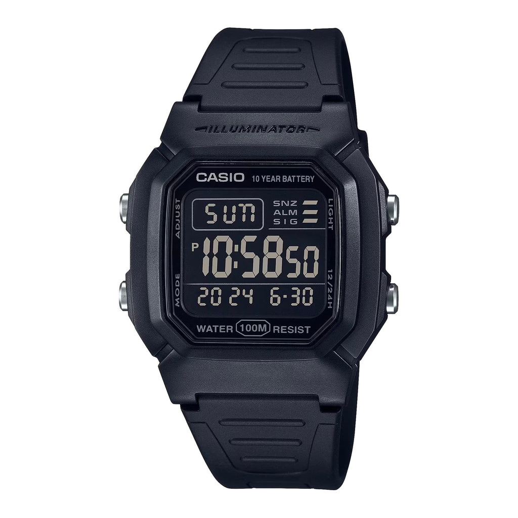 Casio Digital Dual Time Black Watch W800H-1B
