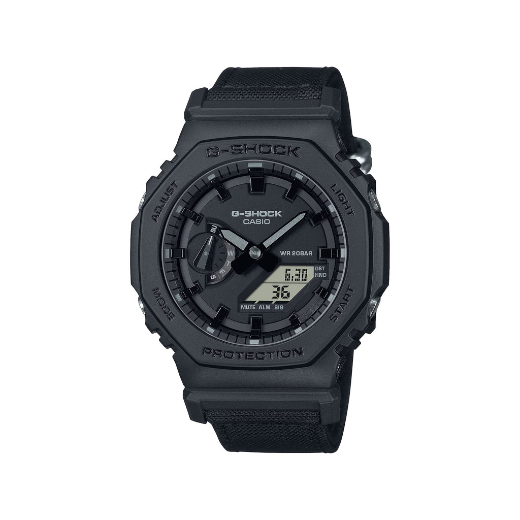 Casio G-Shock Analogue Digital Black Nylon Watch GA-2100BCE-