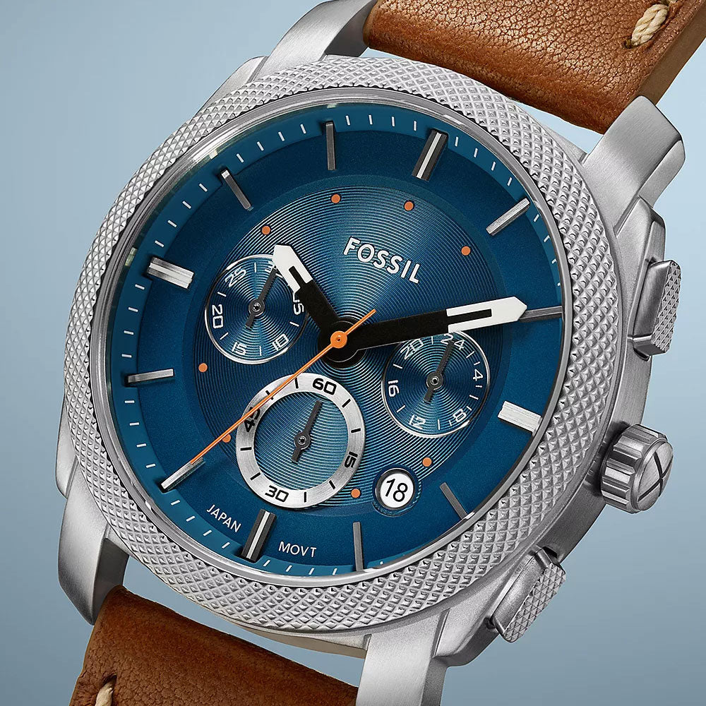 Fossil Machine Chronograph Brown Leather Watch FS6059