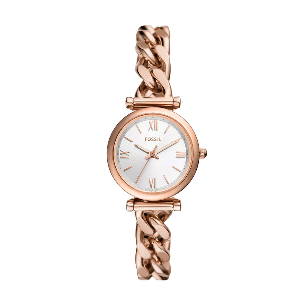 Fossil Carlie Rose Tone Stainless Steel Bracelet Link Watch