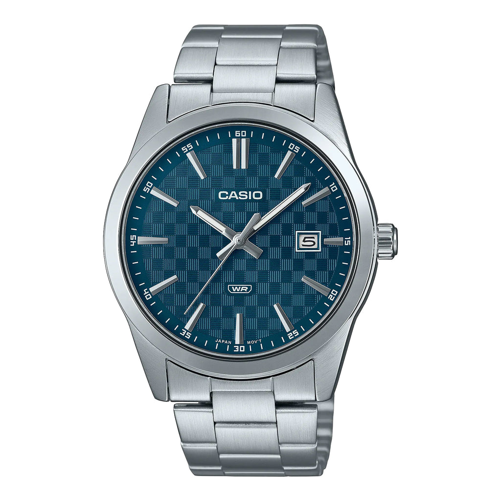 Casio Stainless Steel Blue Dial Analogue Watch MTPVD03D-2A2
