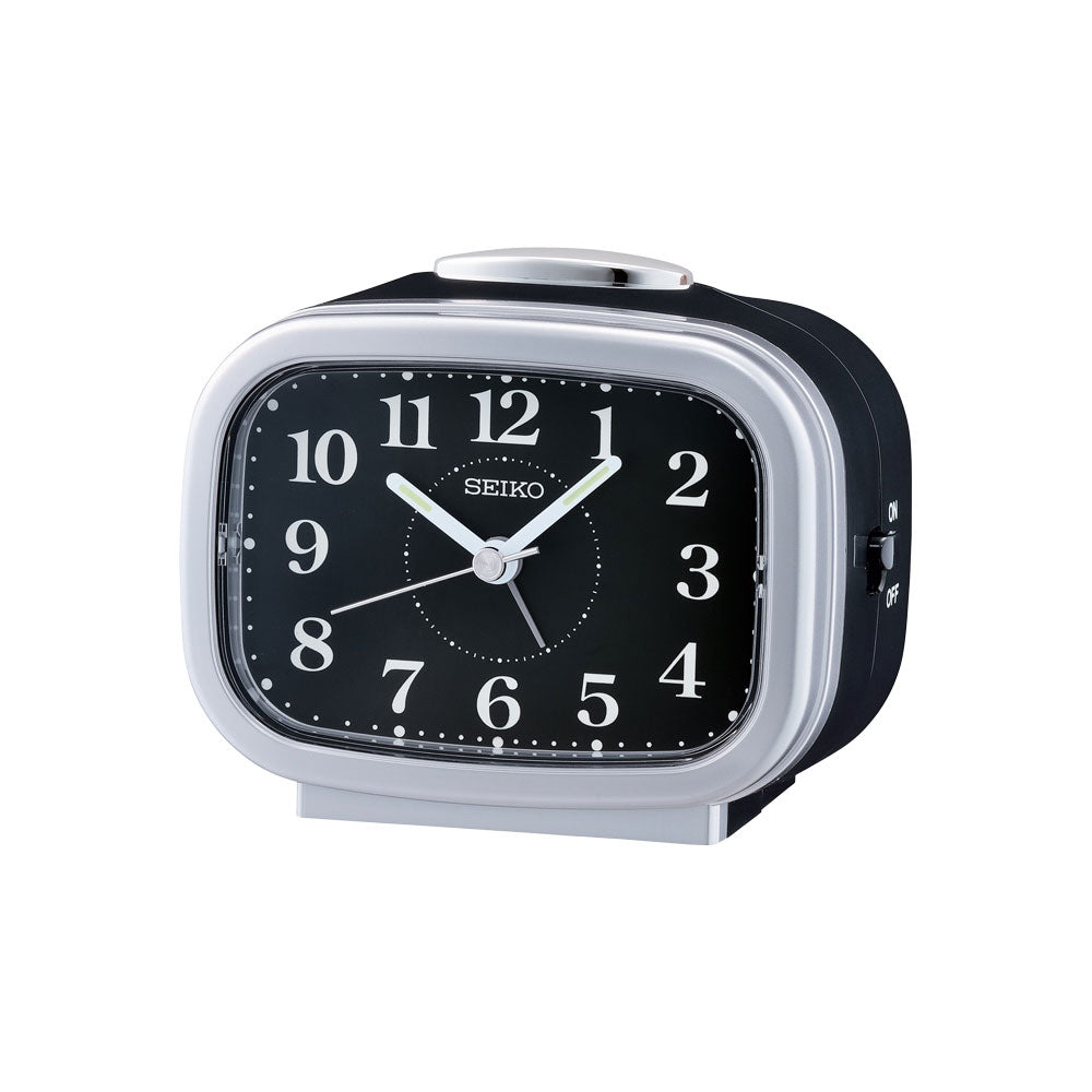 Seiko Bedside Analogue Square Alarm Clock QHK060-A