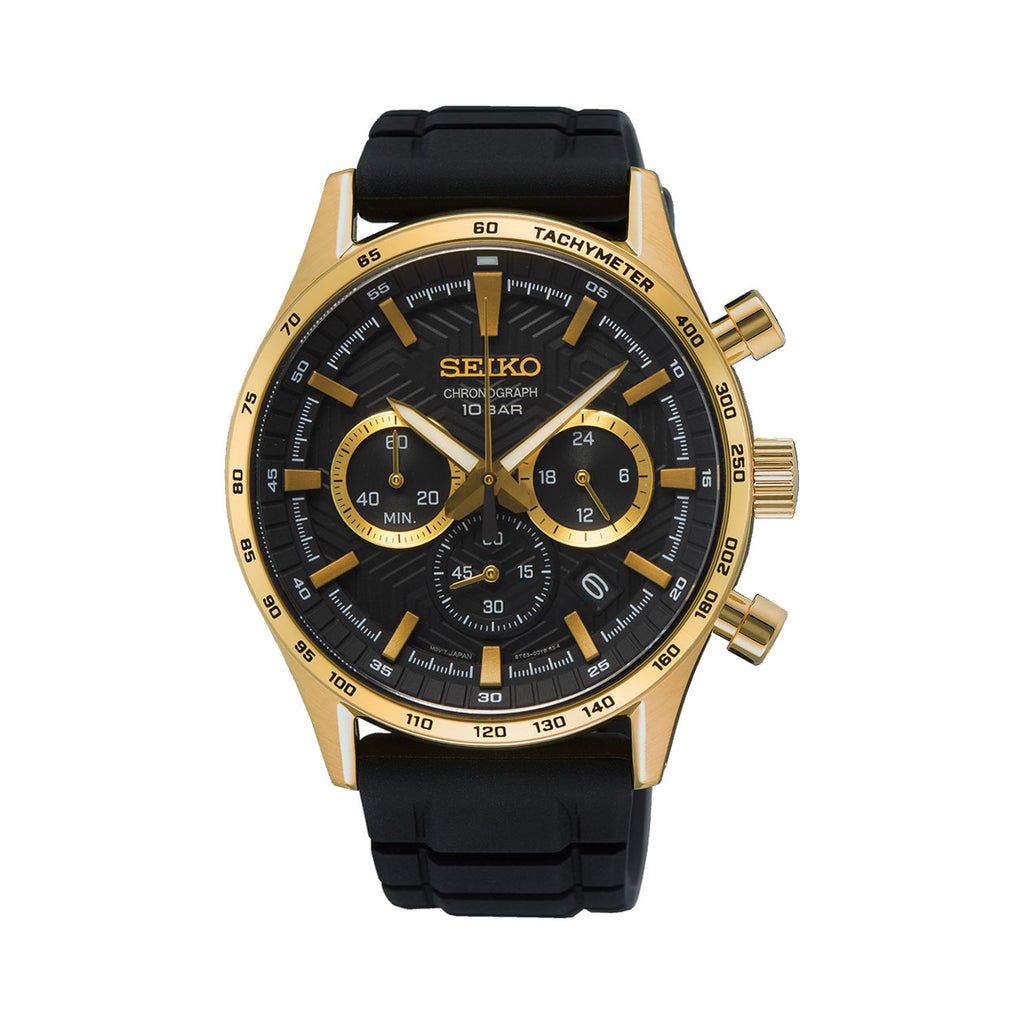 Seiko Conceptual Chronograph Black & Gold Watch SSB446P