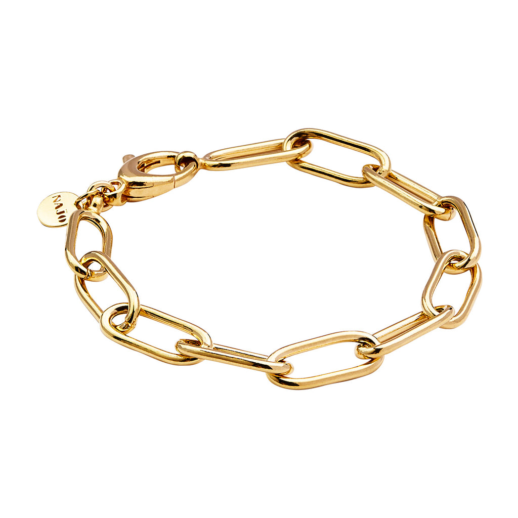 Najo 'Vista' Gold Tone Large Link Bracelet B7040