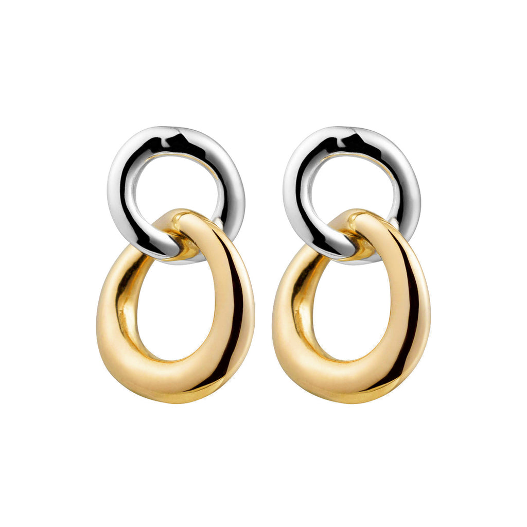 Najo 'Tranquila' 2-Tone Open Circle Drop Stud Earrings E5195