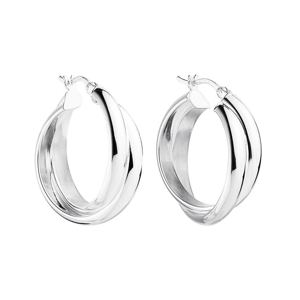 Najo 'Honeysuckle' Sterling Silver Hoop Earrings E7000