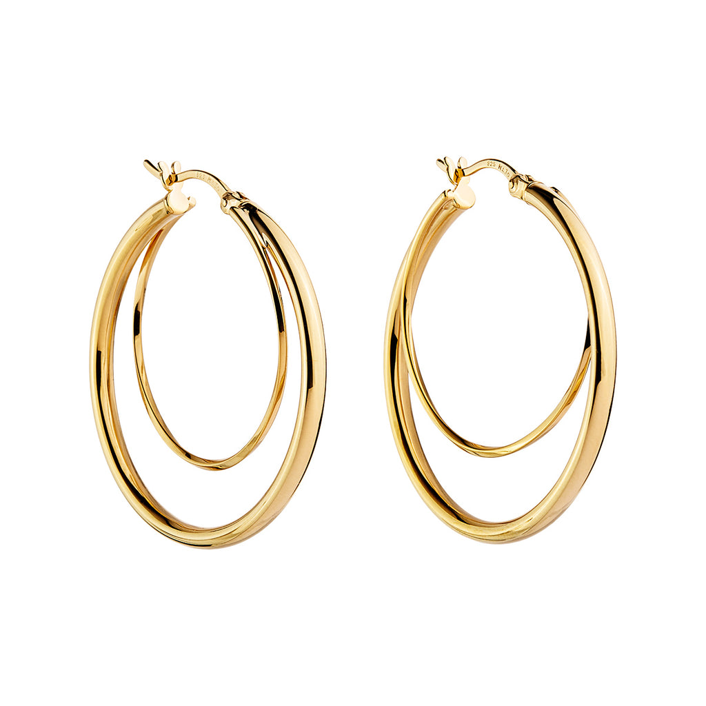 Najo 'Whirlpool' Gold Tone Hoop Earring E7012