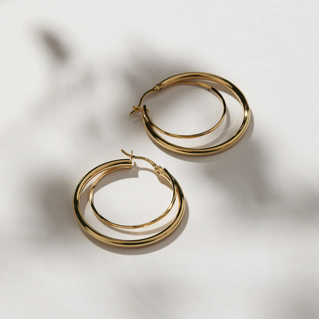 Najo 'Whirlpool' Gold Tone Hoop Earring E7012