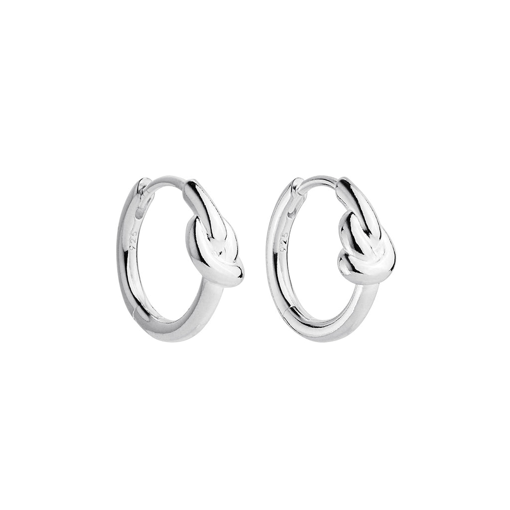 Najo 'Nature’s Knot' Sterling Silver Huggie Earrings E7044