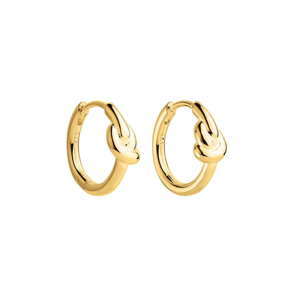 Najo 'Nature’s Knot' Gold Tone Huggie Earrings E7045