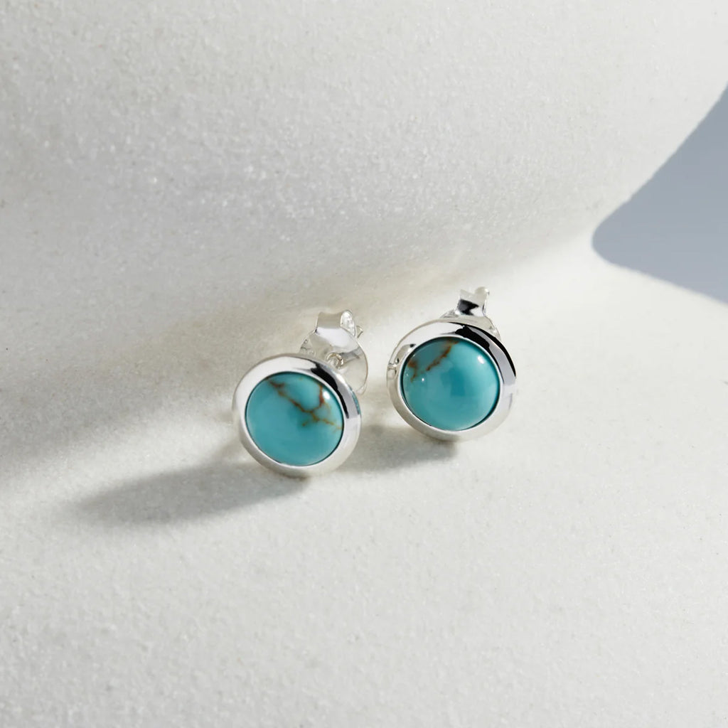 Najo 'Husk' Sterling Silver Turquoise Stud Earrings E7057