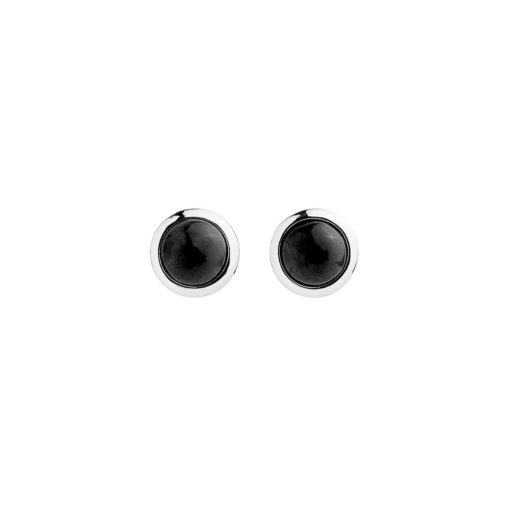 Najo 'Husk' Sterling Silver Black Onyx Stud Earrings E7058