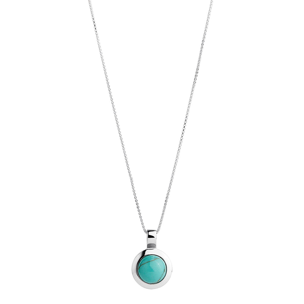 Najo 'Husk' Turquoise Small Pendant on 45cm Box Chain N7055