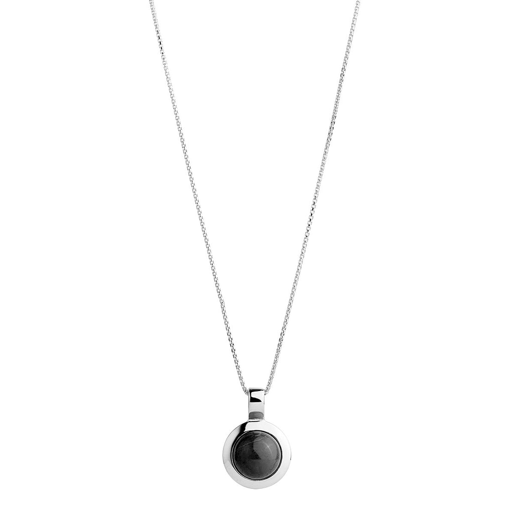 Najo 'Husk' Onyx Small Pendant on 45cm Box Chain N7056