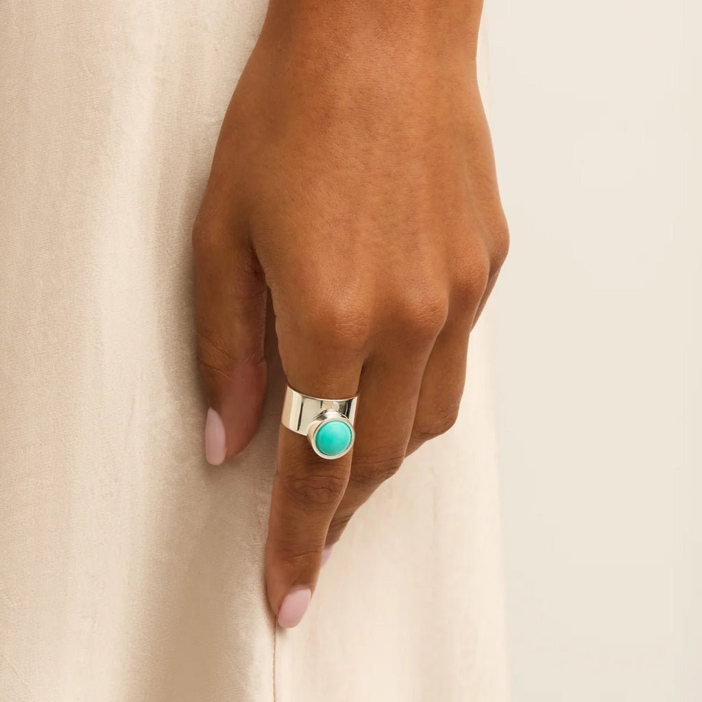 Najo 'Husk' Sterling Silver Turquoise Ring R7055