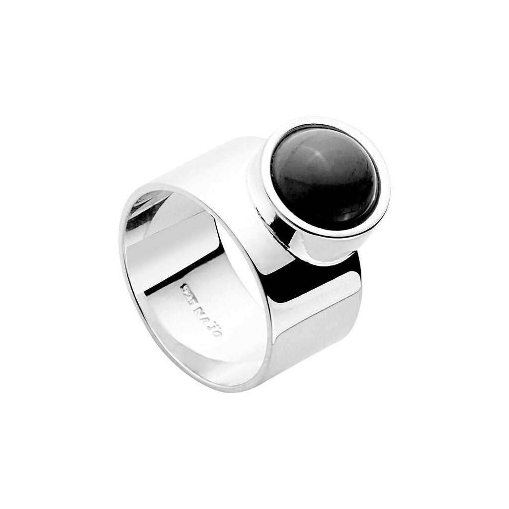 Najo 'Husk' Sterling Silver Onyx Ring R7056