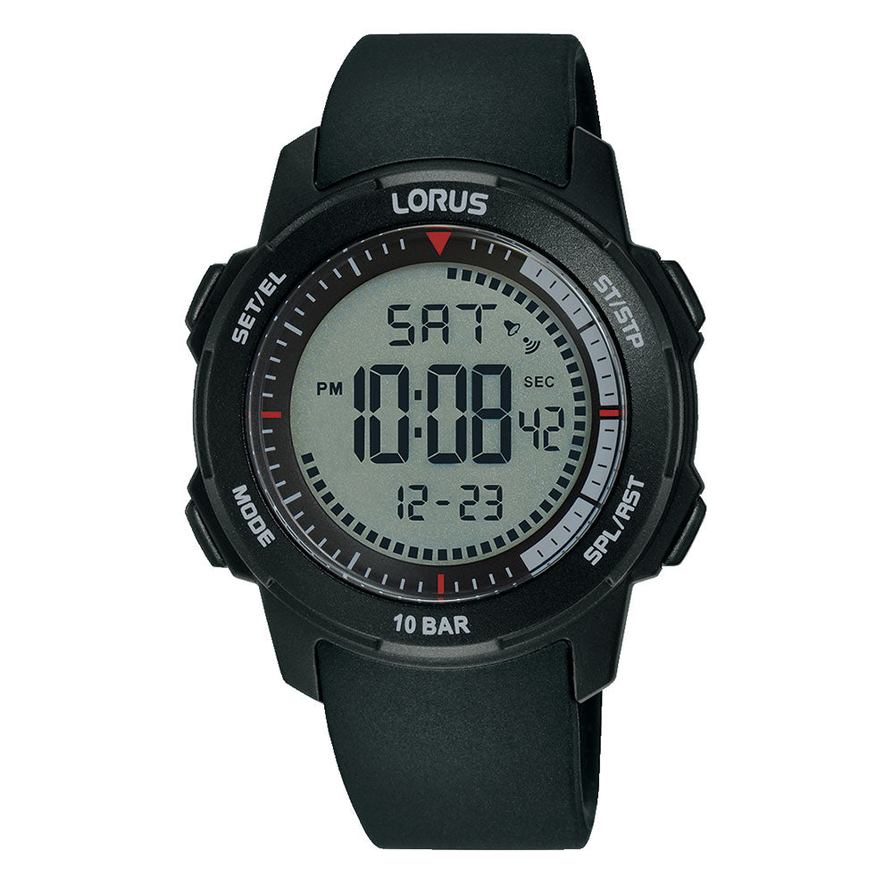 Lorus Chronograph Digital Black Strap Watch R2371PX-9