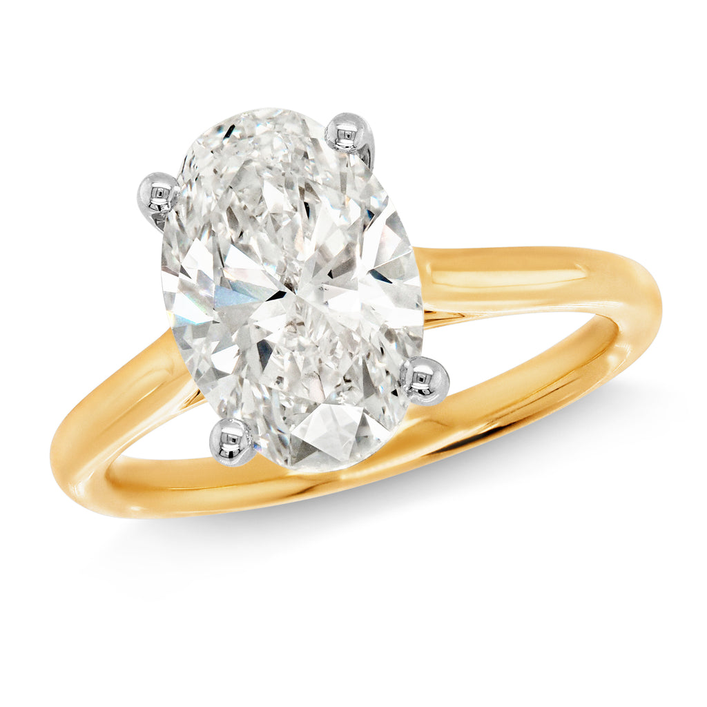 18ct Yellow Gold 3.08CT Lab Grown Diamond Solitaire Engageme