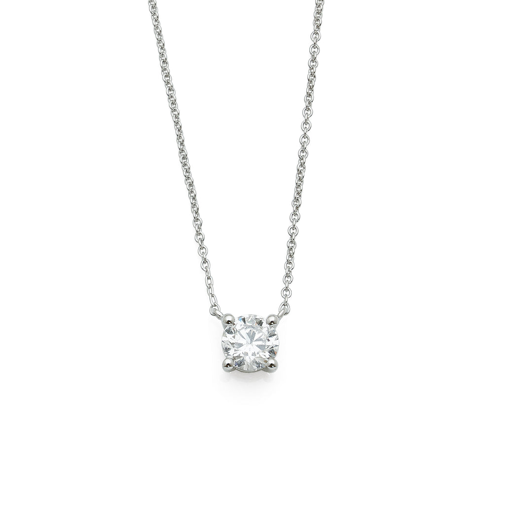 9ct White Gold Lab Grown 0.32CT Solitaire Diamond 45cm Neckl