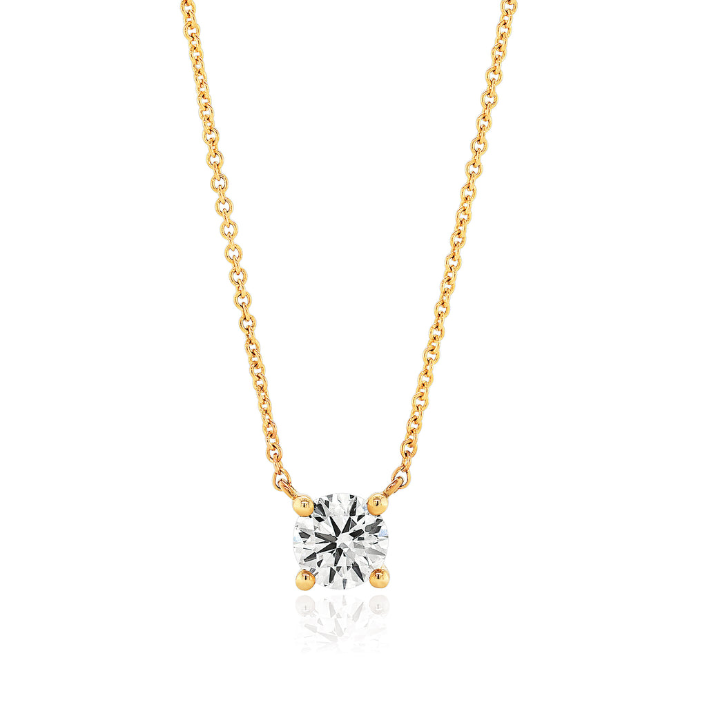 9ct Yellow Gold Lab Grown 0.32CT Diamond Solitaire Necklet