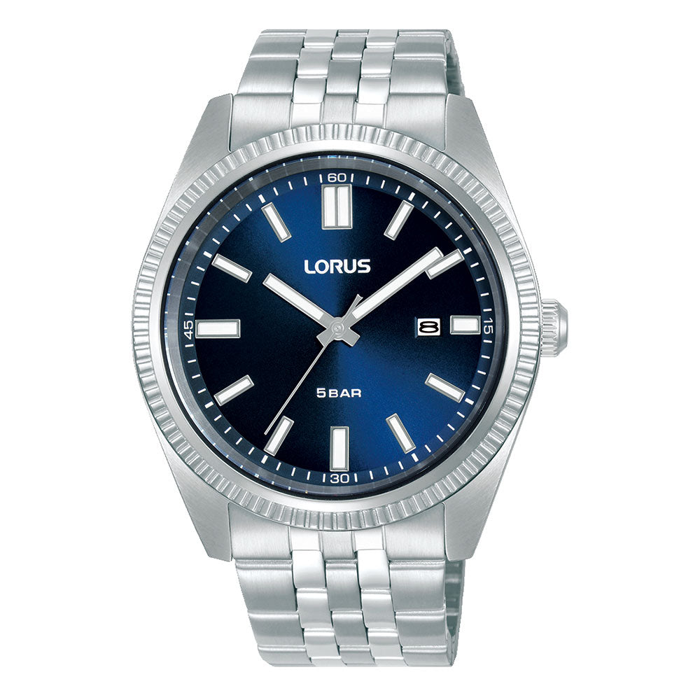 Lorus Stainless Steel Blue Dial with Date Watch RH965QX-9