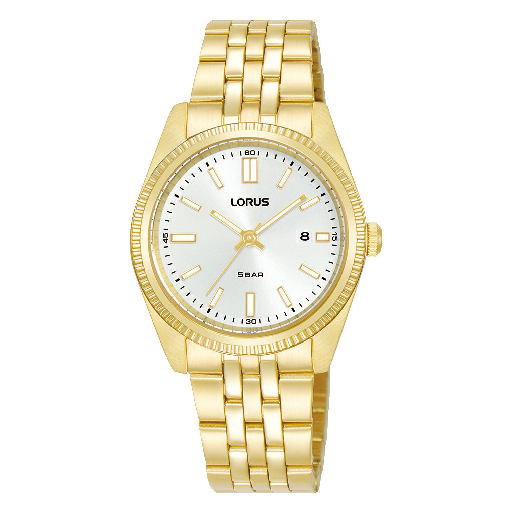 Lorus Stainless Steel Gold-Tone White Dial Analogue Watch RJ