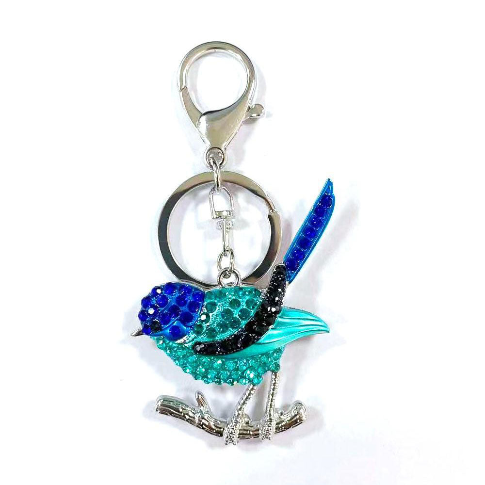 Blue Wren Crystal Keyring PKR68